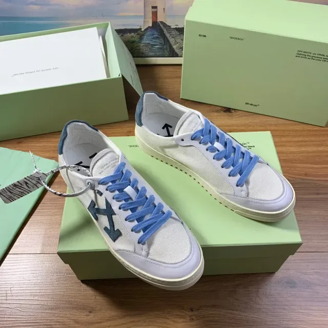 Off-White Arrow Blue Canvas Upper Diagonal Logo Lifestyle Sneakers 7