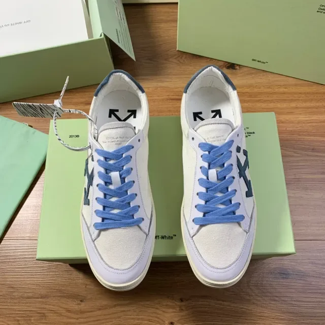 Off-White Arrow Blue Canvas Upper Diagonal Logo Lifestyle Sneakers 9