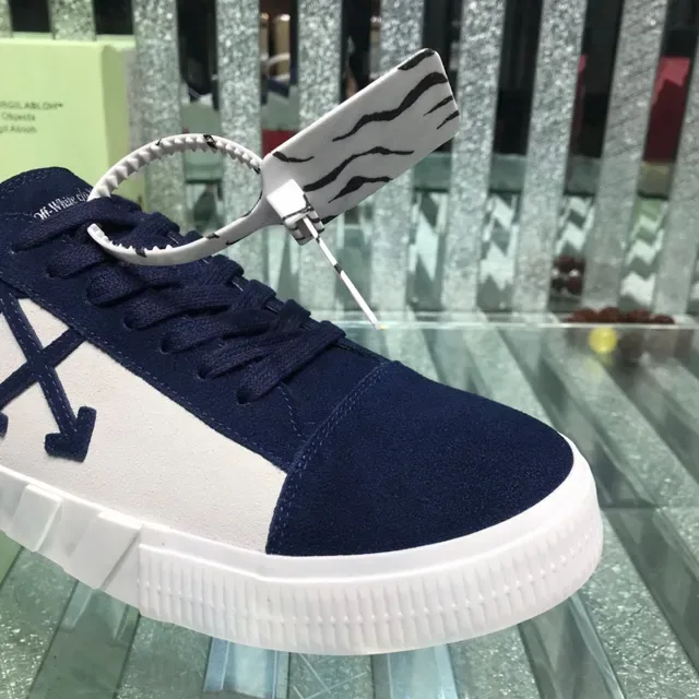 Off-White Arrow Navy Color-Blocked Suede And Leather Upper Lifestyle Sneakers 7
