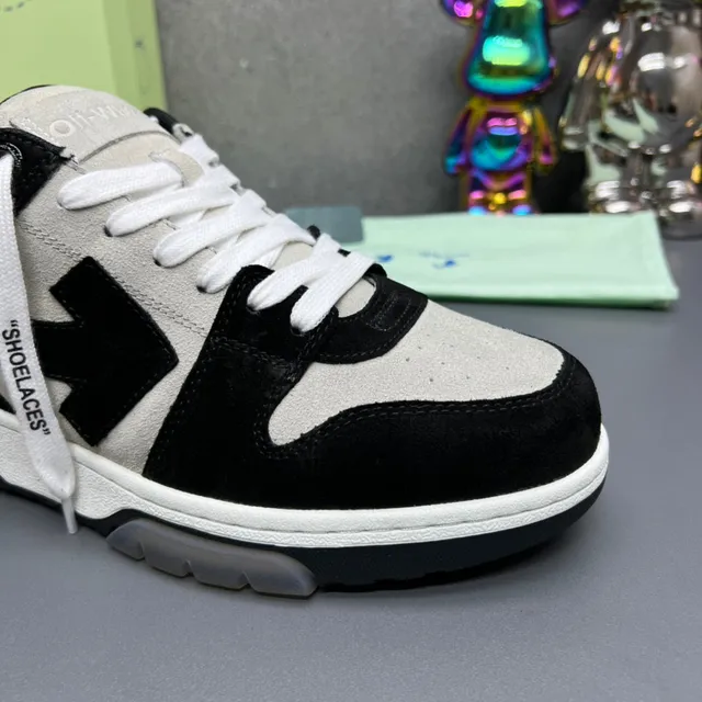 Off-White Tênis Chunky Preto Cinza Camada Superior Em Couro De Veludo Etiqueta De Cadarço Industrial 6