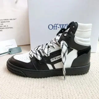 Off-White কালো হাই-টপ অ্যাসিমেট্রিক স্ট্র্যাপ লাইফস্টাইল স্নিকার্স