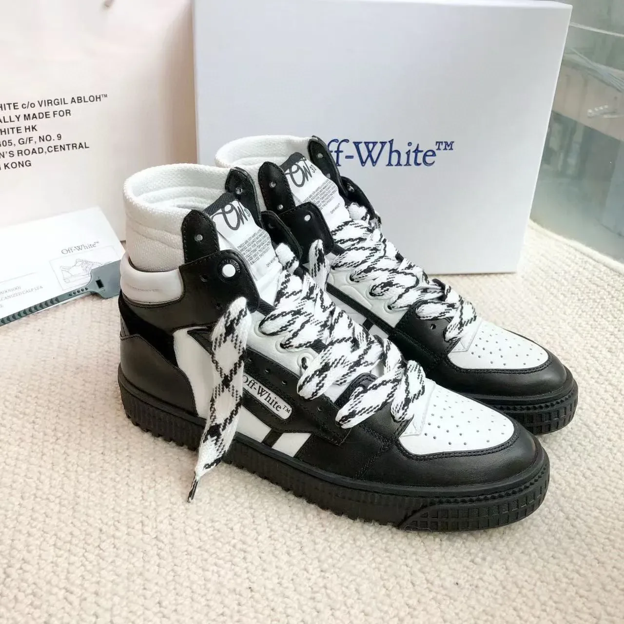Off-White Black High-Top Asymmetrical Strap Lifestyle Sneakers 4