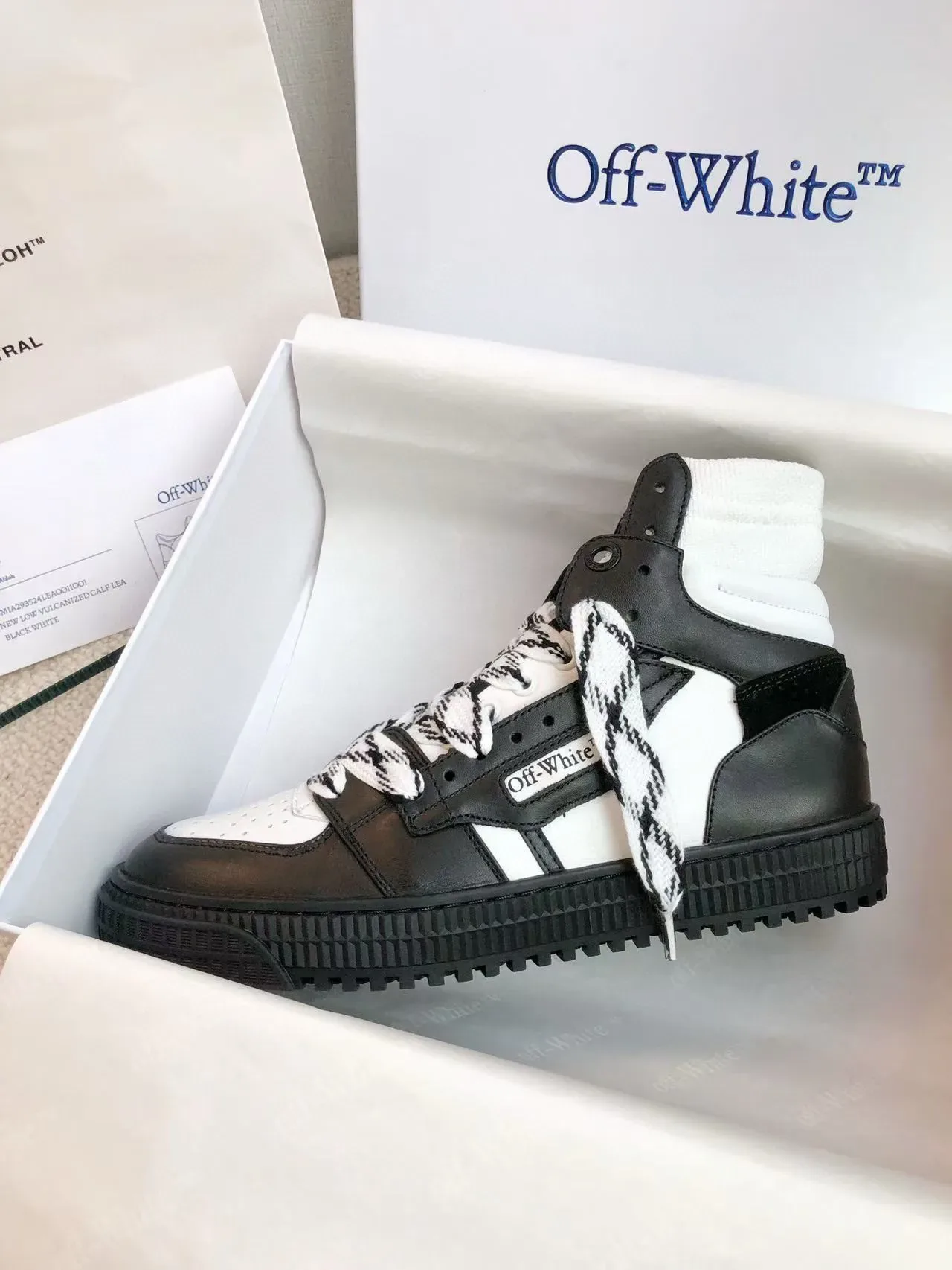 Off-White Black High-Top Asymmetrical Strap Lifestyle Sneakers 8