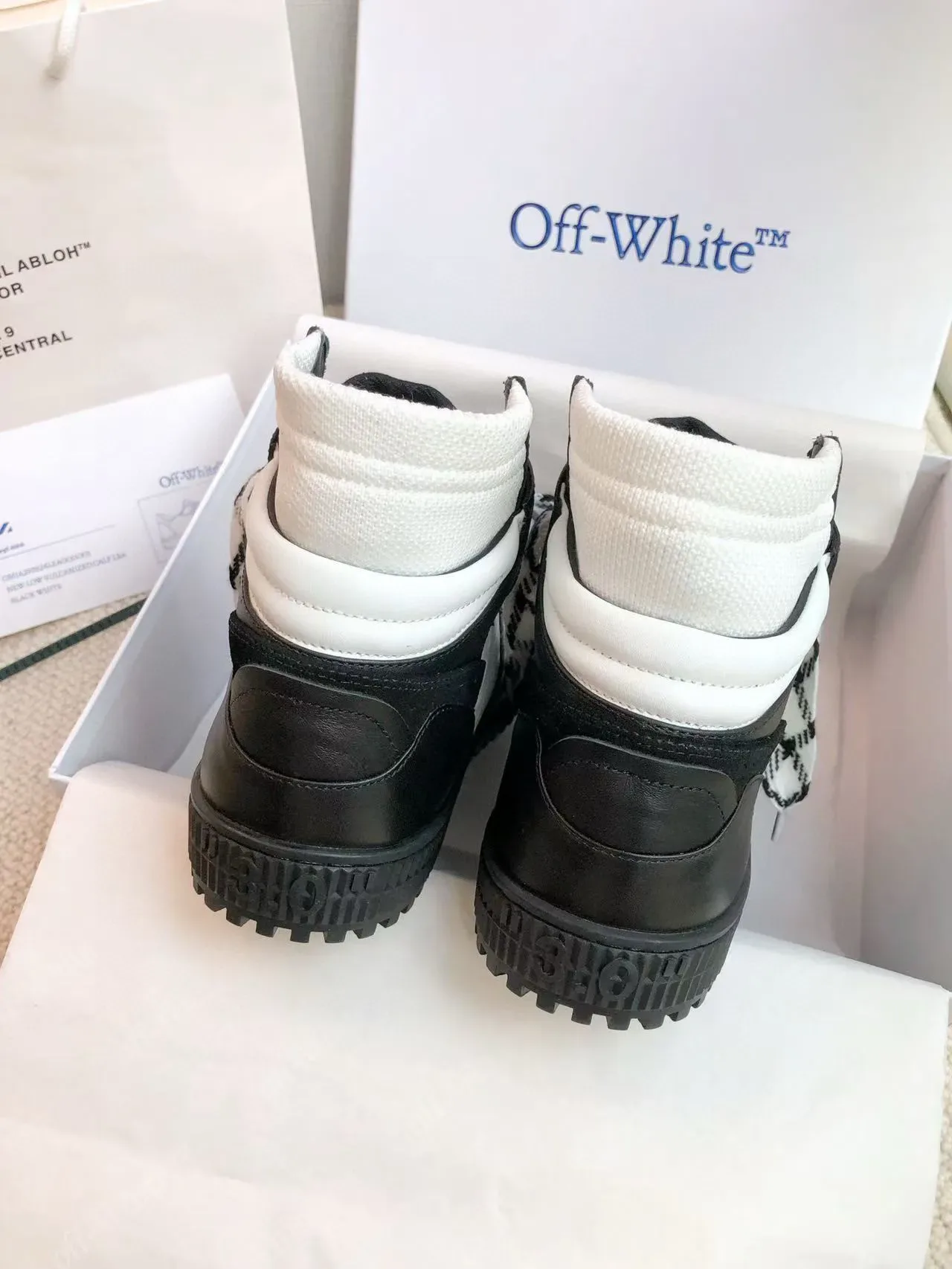 Off-White Black High-Top Asymmetrical Strap Lifestyle Sneakers 9