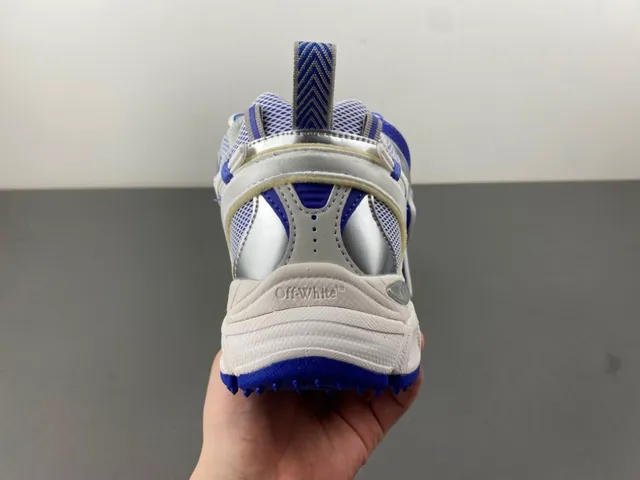 Off-White أحذية رياضية سميكة زرقاء صناعية مفككة شبكي اصطناعي هجين علوية 4