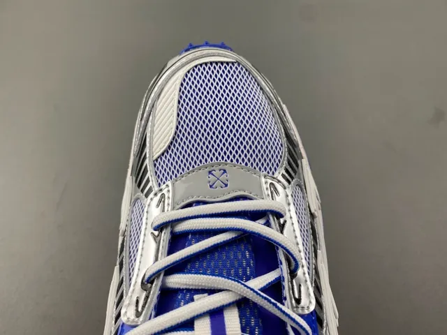 Off-White أحذية رياضية سميكة زرقاء صناعية مفككة شبكي اصطناعي هجين علوية 5