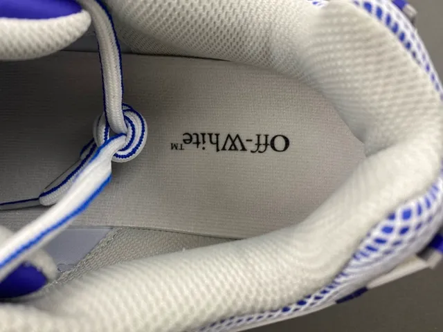 Off-White أحذية رياضية سميكة زرقاء صناعية مفككة شبكي اصطناعي هجين علوية 7