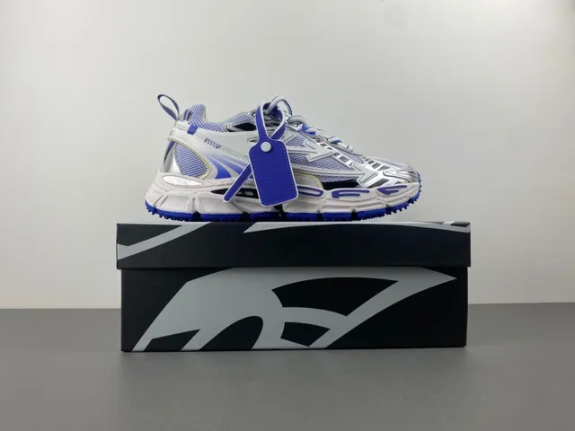 Off-White أحذية رياضية سميكة زرقاء صناعية مفككة شبكي اصطناعي هجين علوية 15