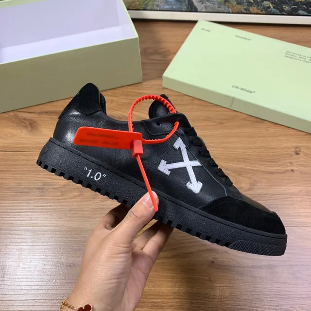 Off-White Diagonal Arrow حذاء رياضي أسود أبيض أسلوب حياة حذاء رياضي 4