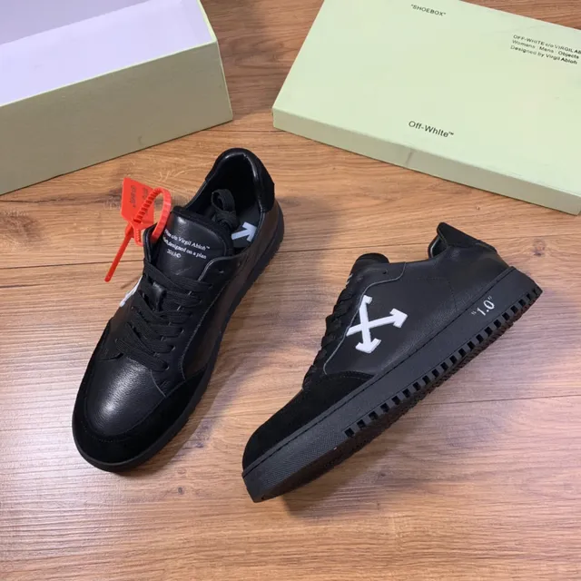 Off-White Diagonal Arrow حذاء رياضي أسود أبيض أسلوب حياة حذاء رياضي 6