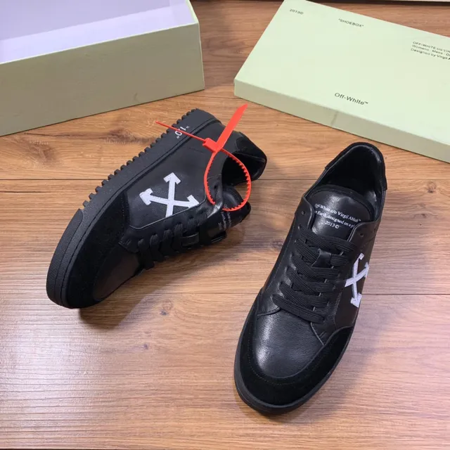 Off-White Diagonal Arrow حذاء رياضي أسود أبيض أسلوب حياة حذاء رياضي 7