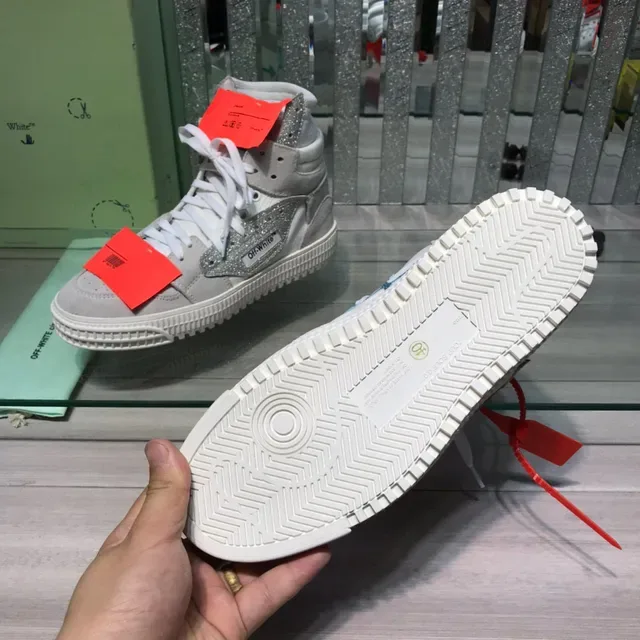 Off-White gris high-top industriel zip-tie style de vie sneakers 2