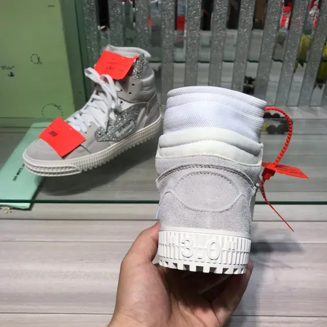 Off-White gris high-top industriel zip-tie style de vie sneakers 3