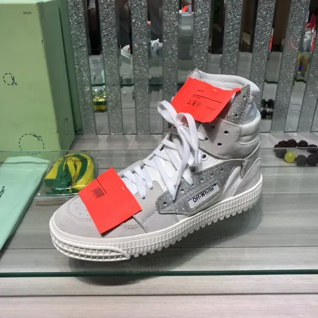 Off-White gris high-top industriel zip-tie style de vie sneakers 4