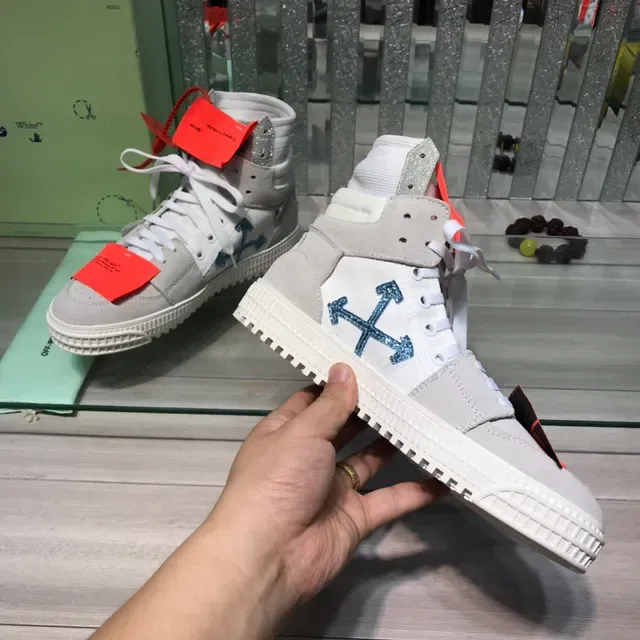 Off-White gris high-top industriel zip-tie style de vie sneakers 5