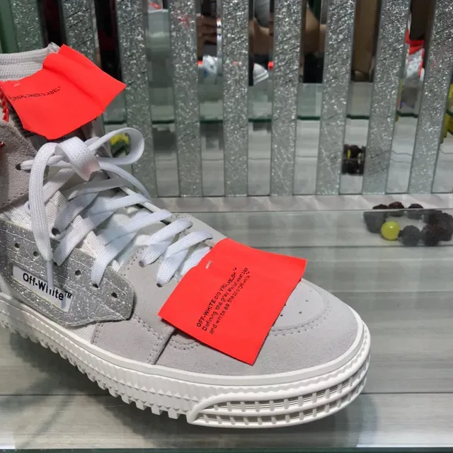 Off-White gris high-top industriel zip-tie style de vie sneakers 7