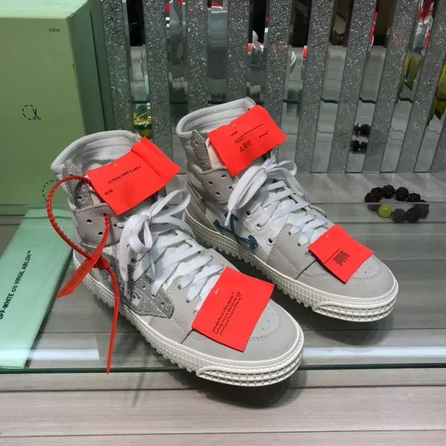 Off-White gris high-top industriel zip-tie style de vie sneakers 8