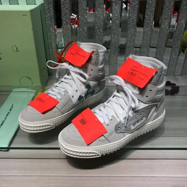 Off-White gris high-top industriel zip-tie style de vie sneakers 9