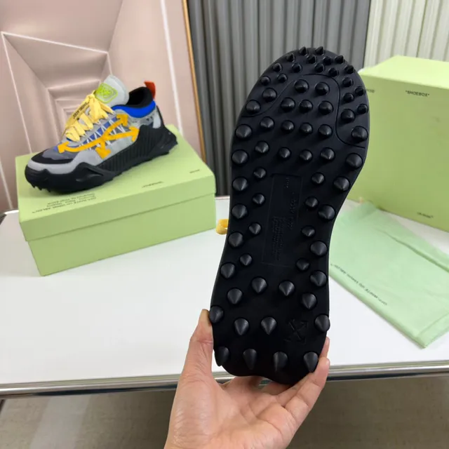 Off-White Baskets Chunky Gris Jaune Industrial-Chic Motif Flèche Superposition 2