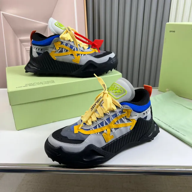 Off-White Baskets Chunky Gris Jaune Industrial-Chic Motif Flèche Superposition 7
