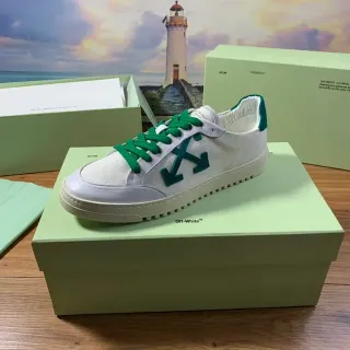 Off-White أخضر قماش علوي سهم قطري علامة أسلوب حياة أحذية رياضية