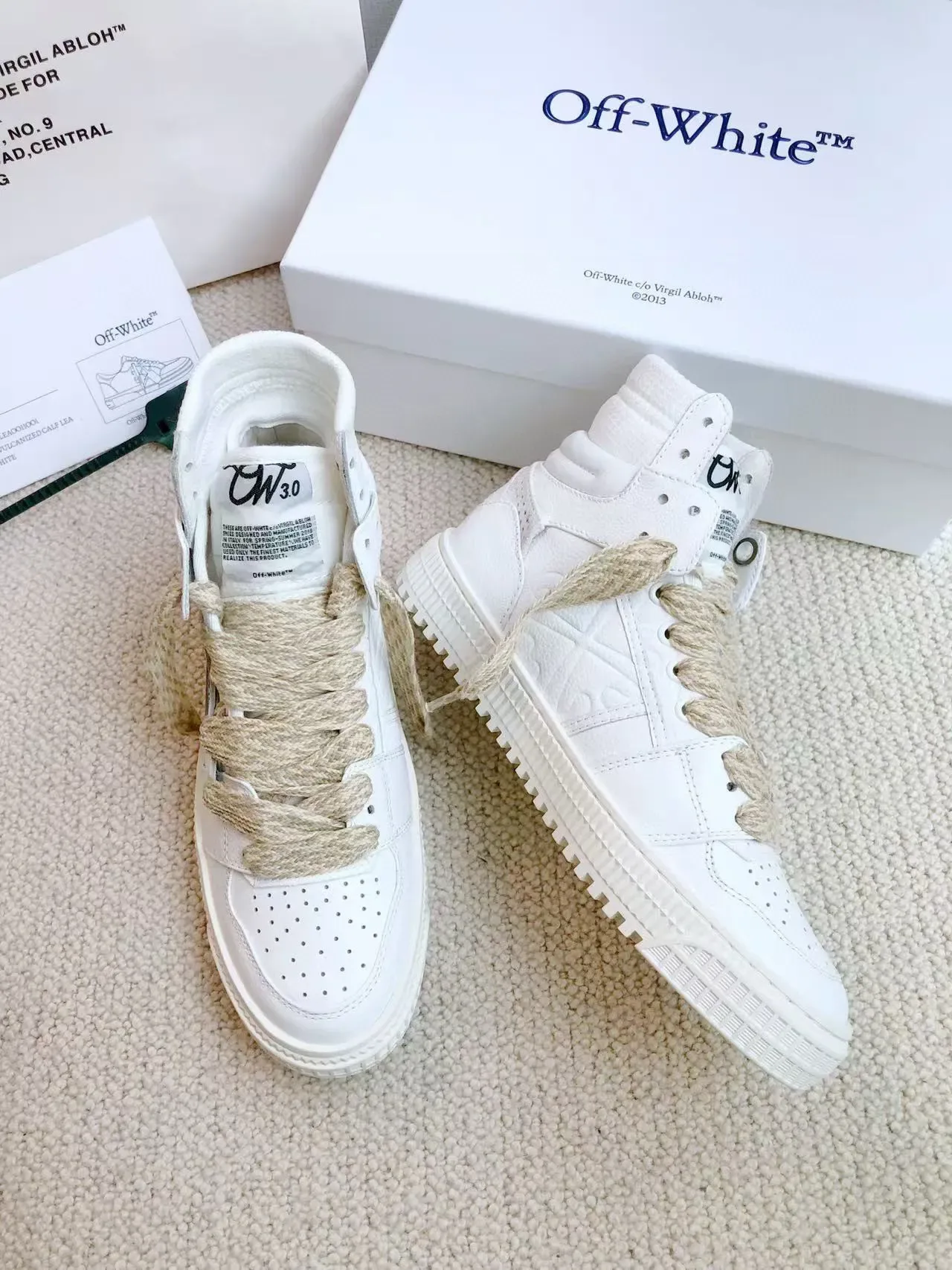 Off-White Basket Lifestyle Haut Beige Cuir Basket Lifestyle 6