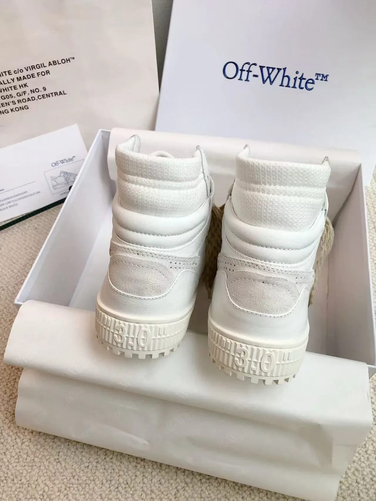Off-White Basket Lifestyle Haut Beige Cuir Basket Lifestyle 9