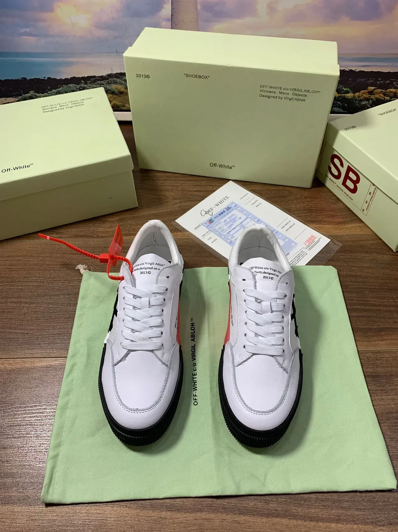 Off-White The Ten Black Low-Top Platform Diagonal Striped Midsole Lifestyle Sneakers 9