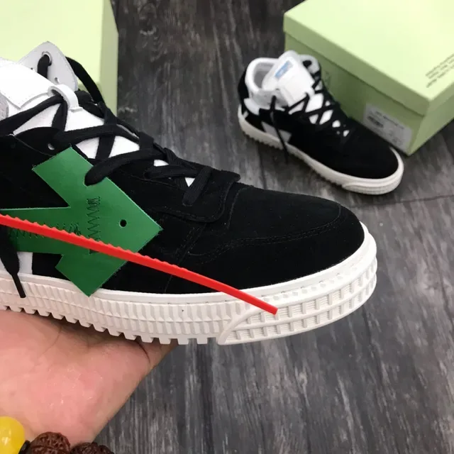 Off-White The Ten Noir Blanc Vert Rouge Ruban Industriel Sneakers Lifestyle 5