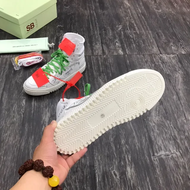 Off-White The Ten Sneakers Lifestyle Vertes High Top Impressions Graphiques 2