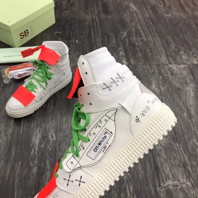 Off-White The Ten Sneakers Lifestyle Vertes High Top Impressions Graphiques 4