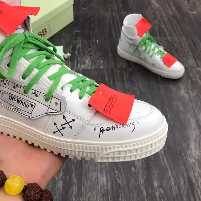 Off-White The Ten Sneakers Lifestyle Vertes High Top Impressions Graphiques 5