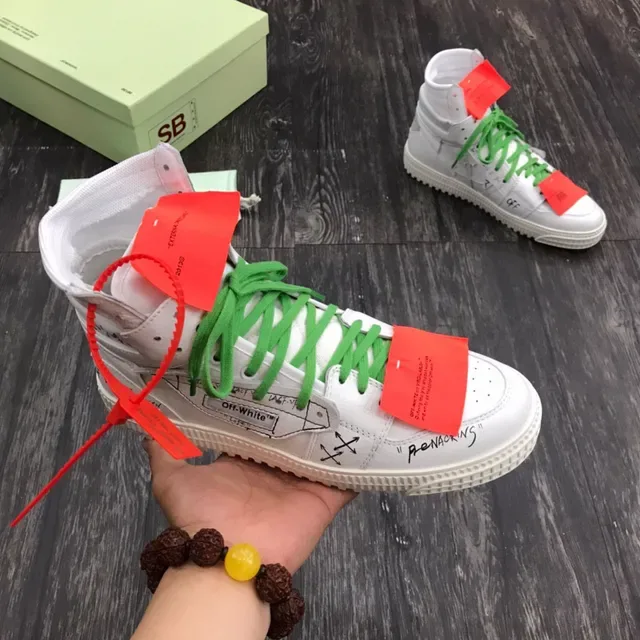 Off-White The Ten Sneakers Lifestyle Vertes High Top Impressions Graphiques 6