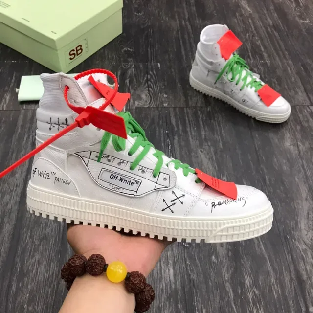 Off-White The Ten Sneakers Lifestyle Vertes High Top Impressions Graphiques 9