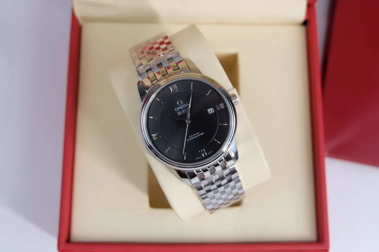 Omega De Ville Black Dial Stainless Steel Mechanical Watch 2
