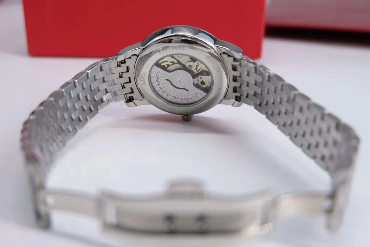 Omega De Ville Black Dial Stainless Steel Mechanical Watch 4