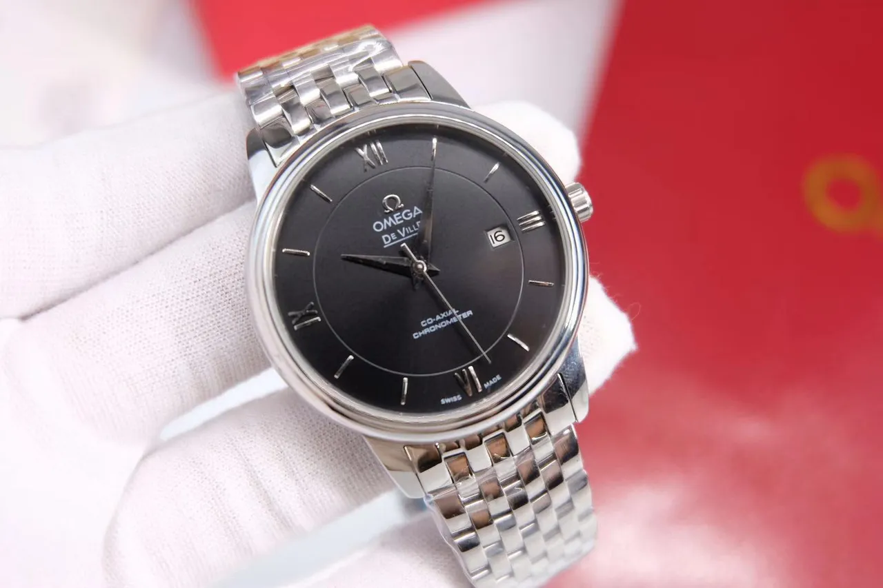 Omega De Ville Black Dial Stainless Steel Mechanical Watch 10