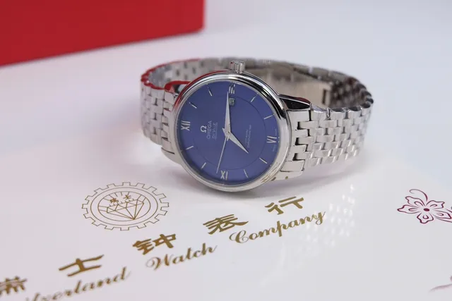 Omega De Ville Blue Sunburst Dial Mechanical Watch 3
