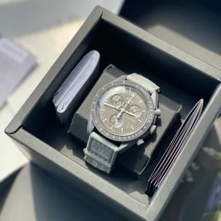 Omega Gray Matte Case Light Rubber Strap Mechanical Watch