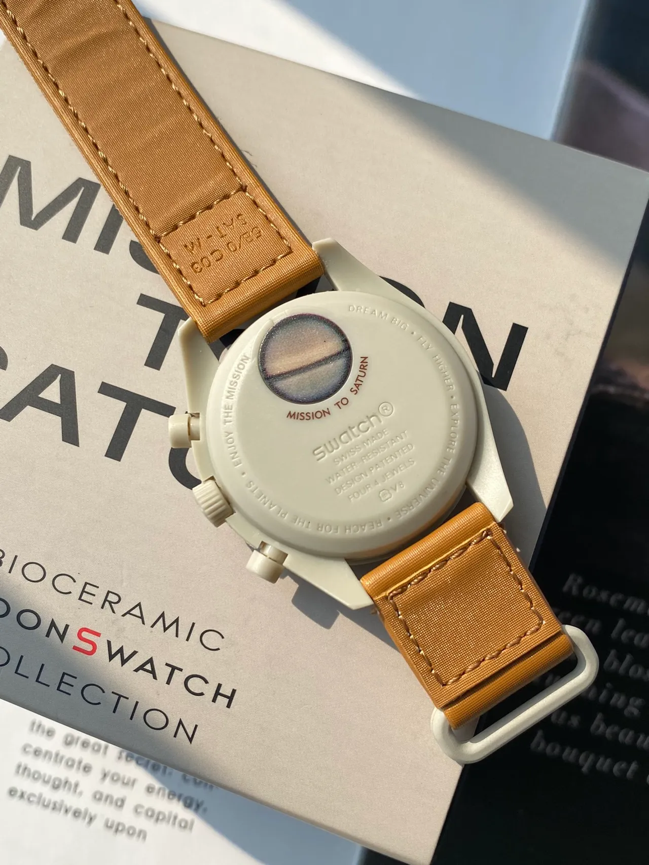 Omega Speedmaster Chronograph Beige Dial Tan Strap Mechanical Watch 4