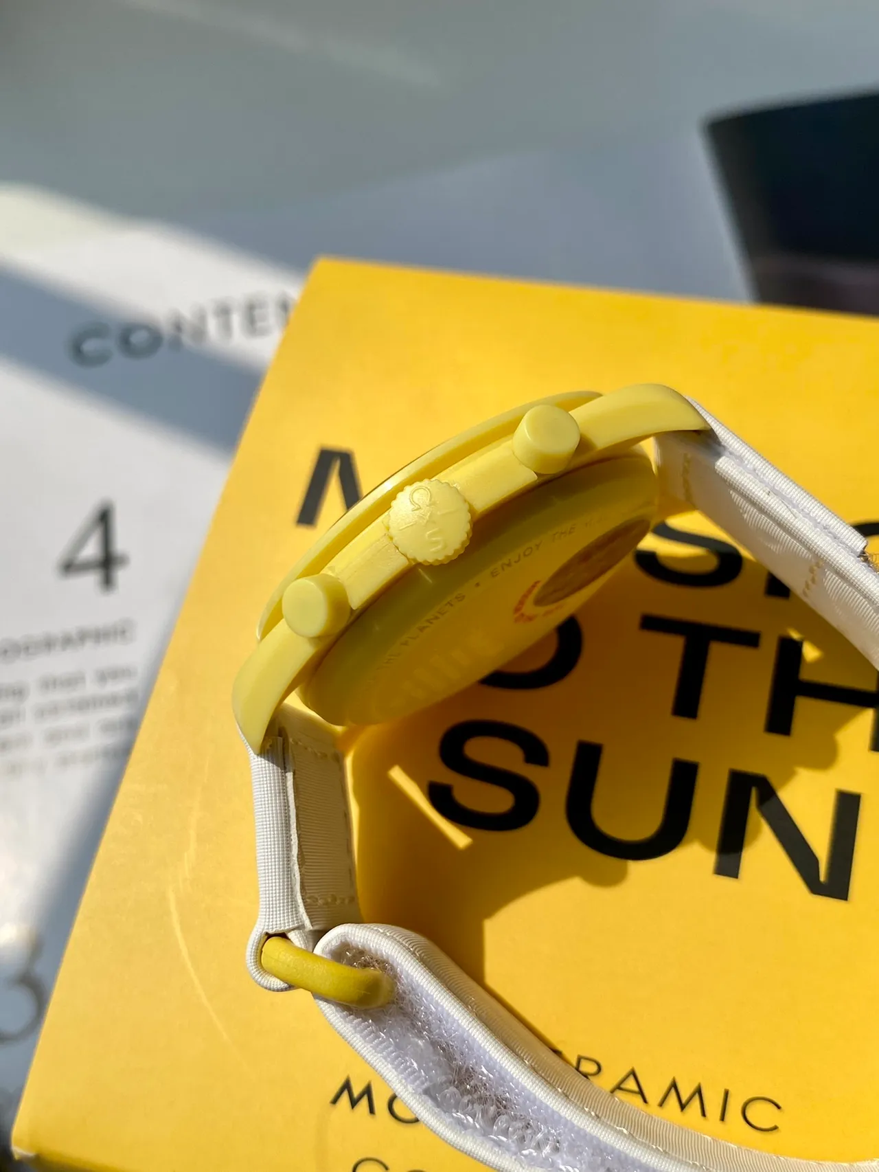 Omega Speedmaster Moonwatch Yellow Chronograph Mechanical Watch 2