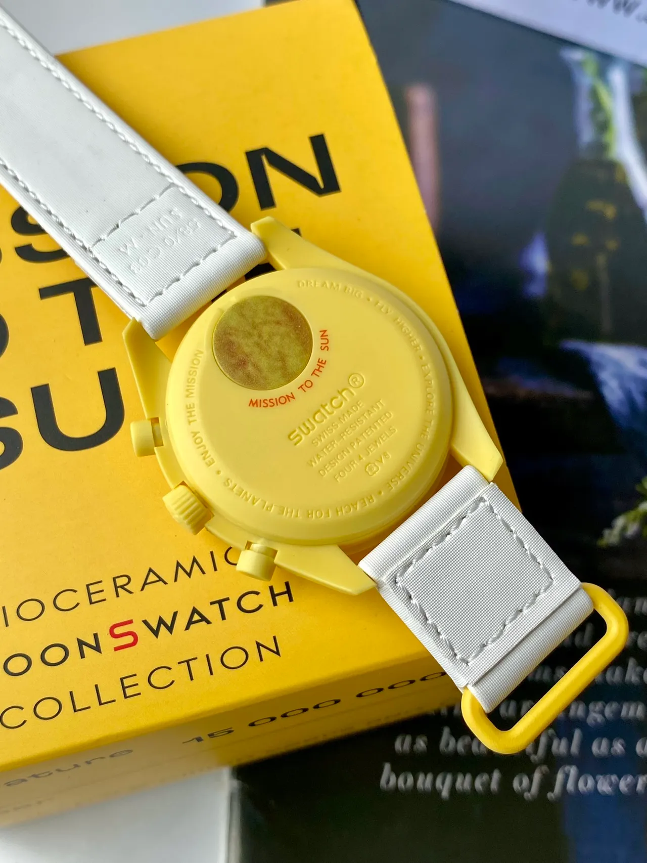 Omega Speedmaster Moonwatch Yellow Chronograph Mechanical Watch 4