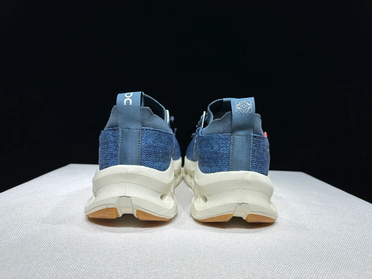 On Bleu Beige Tricoté Supérieur Sculpté Cavité Semelle intermédiaire Chaussures Lifestyle 7