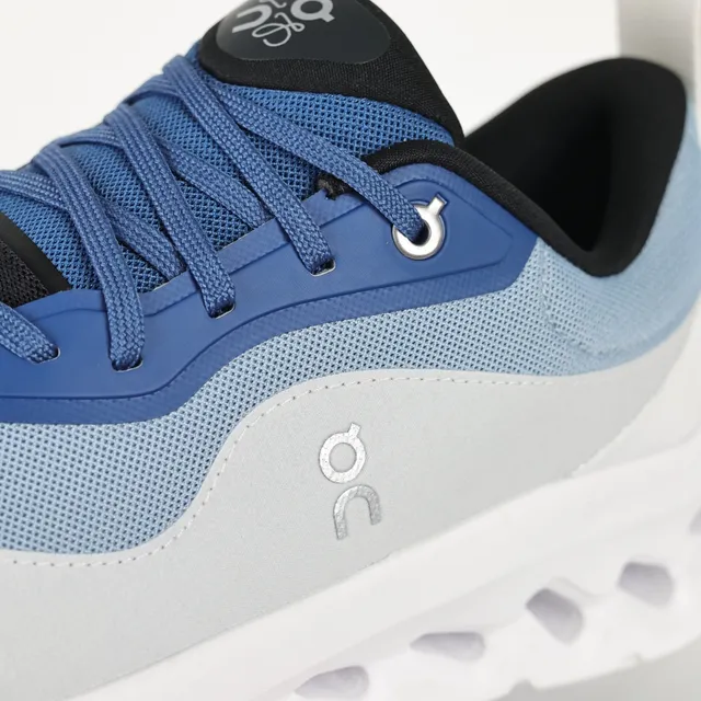 On Cloud Gris Bleu Semelle sculptée Maille et superposition synthétique Construction Chaussures lifestyle 6