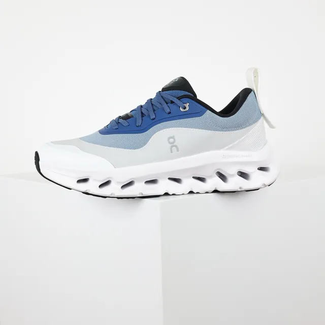 On Cloud Gris Bleu Semelle sculptée Maille et superposition synthétique Construction Chaussures lifestyle 9