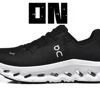 On Cloudmonster Black and White Running Shoes