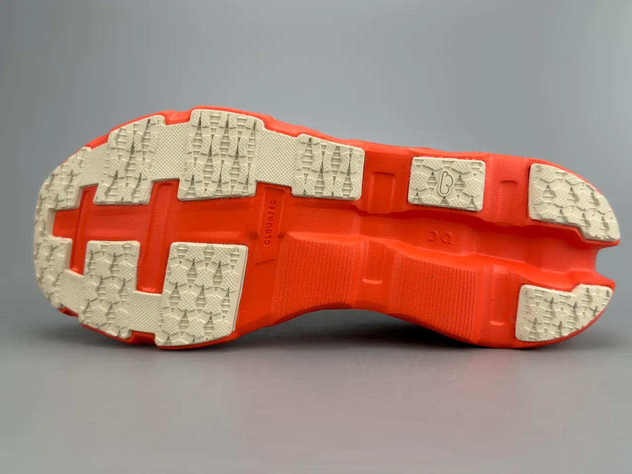 On Cloudmonster Orange Gray Engineered Mesh Upper Open-Cell CloudTec Midsole Sneakers 8