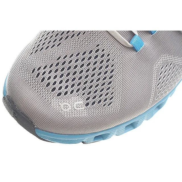 On Gray Blue Engineered Mesh Upper Segmented CloudTec Midsole Running Shoes 2