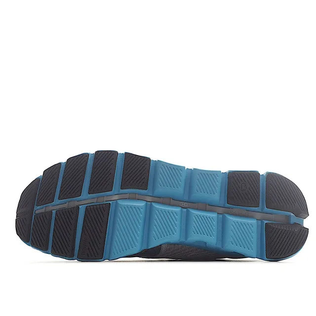 On Gray Blue Engineered Mesh Upper Segmented CloudTec Midsole Running Shoes 8