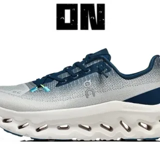 On gris marino upper knit engineered abierto hexagonal CloudTec Pods zapatillas de correr